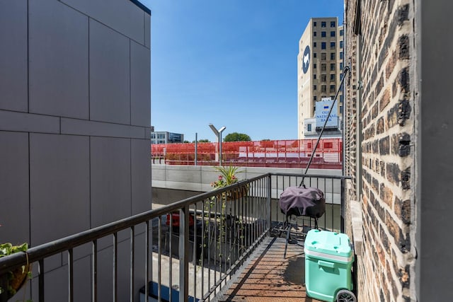 balcony with area for grilling