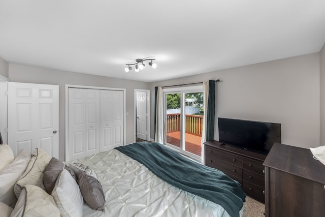 24221 S Edwin Dr, Channahon, IL 60410 - bedroom featuring access to outside, a closet, and carpet floors