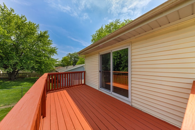 24221 S Edwin Dr, Channahon, IL 60410 - wooden terrace with a fenced backyard