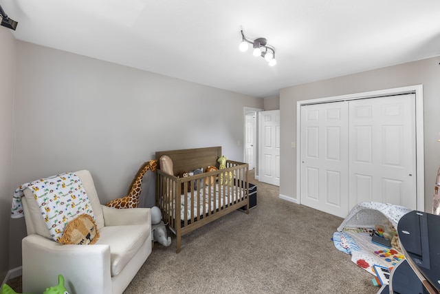 24221 S Edwin Dr, Channahon, IL 60410 - carpeted bedroom featuring a closet and a crib