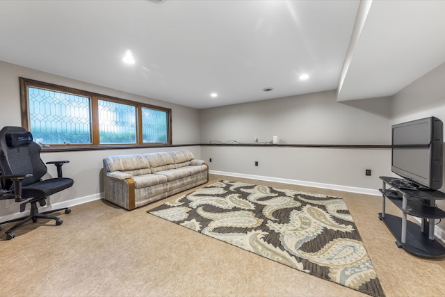24221 S Edwin Dr, Channahon, IL 60410 - carpeted home office featuring baseboards and recessed lighting