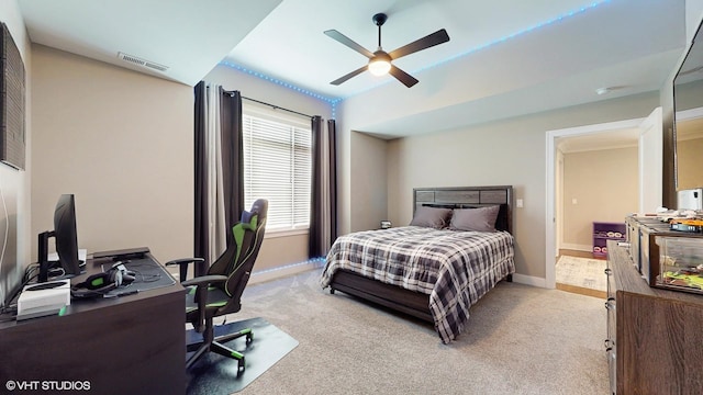11050 Deer Haven Ln, Orland Park, IL 60467 - bedroom with baseboards, a desk, and light colored carpet