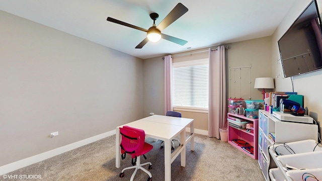 11050 Deer Haven Ln, Orland Park, IL 60467 - office space with a ceiling fan, light colored carpet, and baseboards