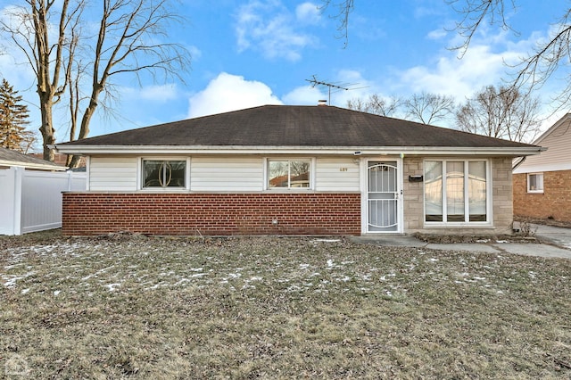 689 E 155th St, South Holland, IL 60473 - back of house featuring fence, roof with shingles, and brick siding