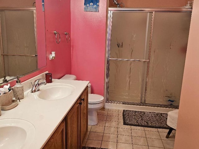 2186 Shadow Creek Ct N, Vernon Hills, IL 60061 - bathroom featuring a shower stall, toilet, and tile patterned floors