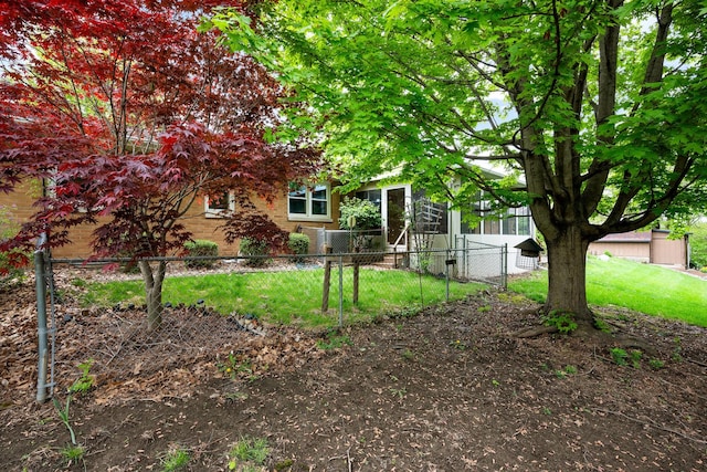 view of yard featuring fence private yard