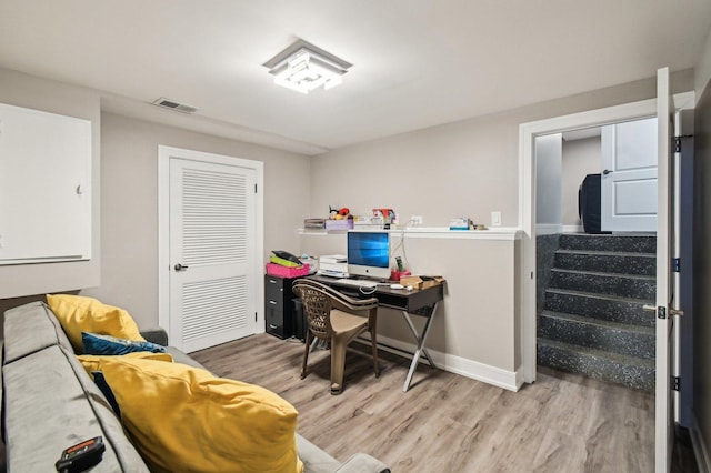 11702 Center Dr, Lemont, IL 60439 - office space featuring baseboards, visible vents, and wood finished floors