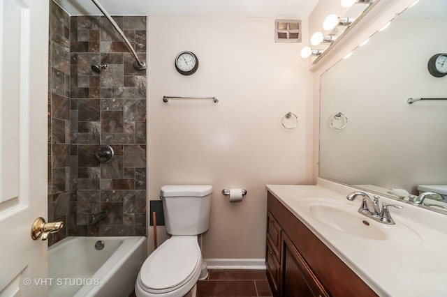 7061 N Kedzie Ave Unit 1409, Chicago, IL 60645 - bathroom featuring washtub / shower combination, toilet, tile patterned flooring, and vanity