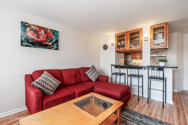 7061 N Kedzie Ave Unit 1409, Chicago, IL 60645 - living room featuring light wood-style flooring and baseboards
