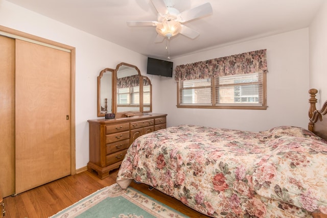7313 W Howard Ave, Chicago, IL 60631 - bedroom featuring ceiling fan and light wood-type flooring