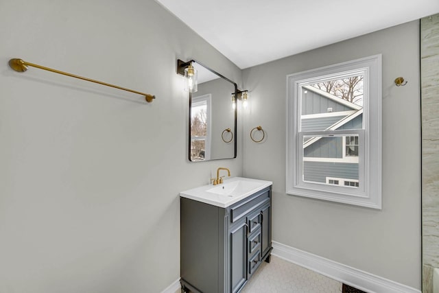 bathroom featuring vanity and baseboards