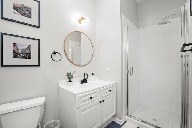 1730 W Diversey Pkwy Unit 1E, Chicago, IL 60614 - bathroom with a shower stall, toilet, and vanity