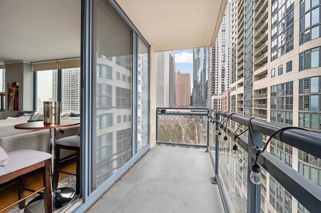 balcony featuring a city view