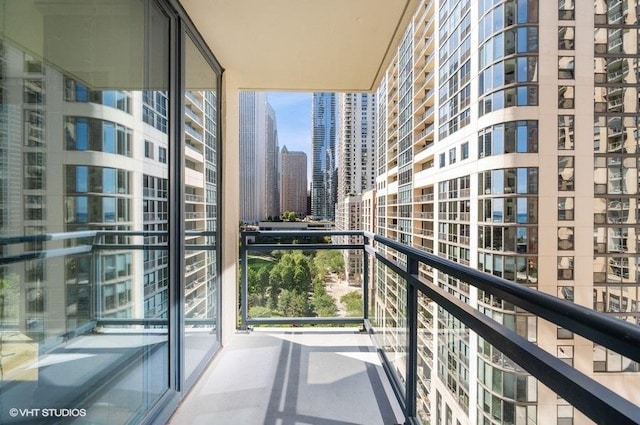 balcony with a view of city