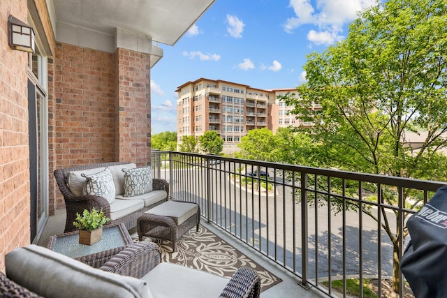 balcony with an outdoor hangout area