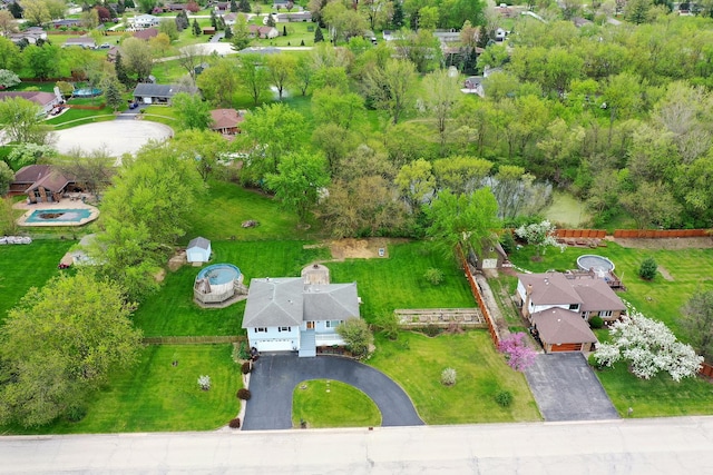 aerial view with a residential view