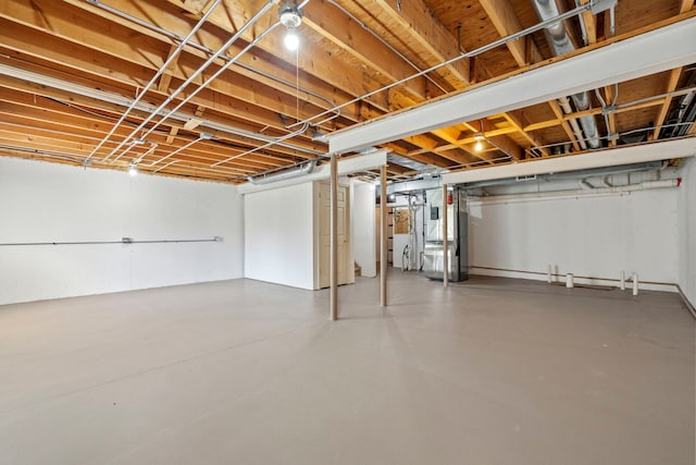 unfinished below grade area with heating unit