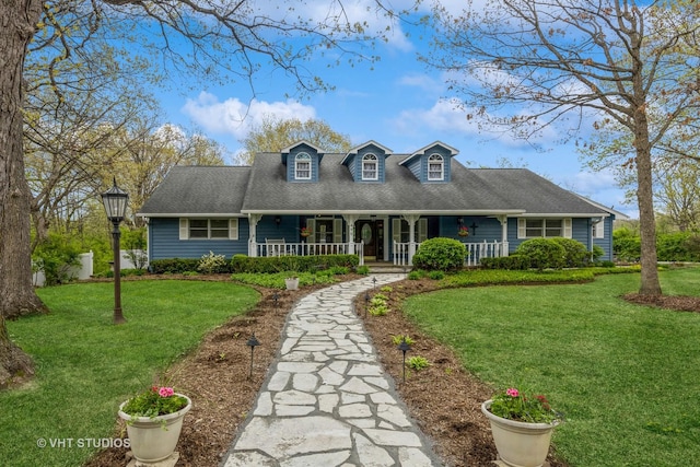 490 Bryan Trl, New Lenox, IL 60451 - new england style home featuring covered porch and a front lawn