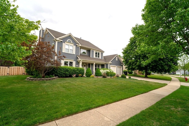 600 Salceda Dr, Mundelein, IL 60060 - traditional-style home with concrete driveway, a chimney, and an attached garage