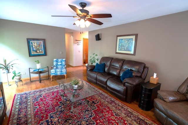600 Salceda Dr, Mundelein, IL 60060 - living area with ceiling fan, wood finished floors, and baseboards
