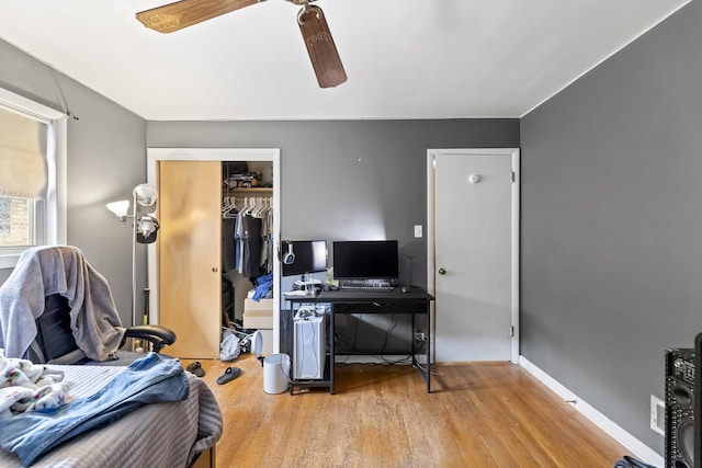 8515 S Kildare Ave, Chicago, IL 60652 - bedroom featuring ceiling fan, a closet, and wood finished floors