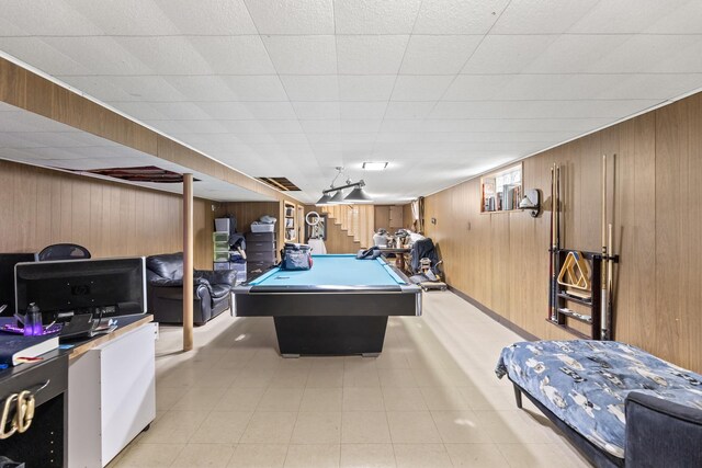 8515 S Kildare Ave, Chicago, IL 60652 - game room featuring wood walls and billiards