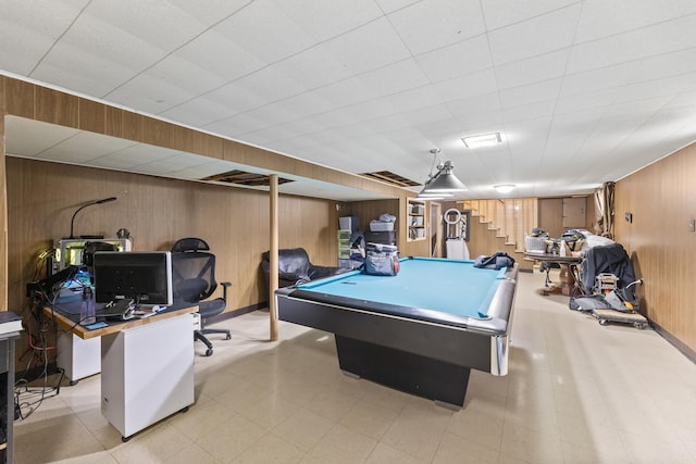 8515 S Kildare Ave, Chicago, IL 60652 - rec room with pool table and wood walls