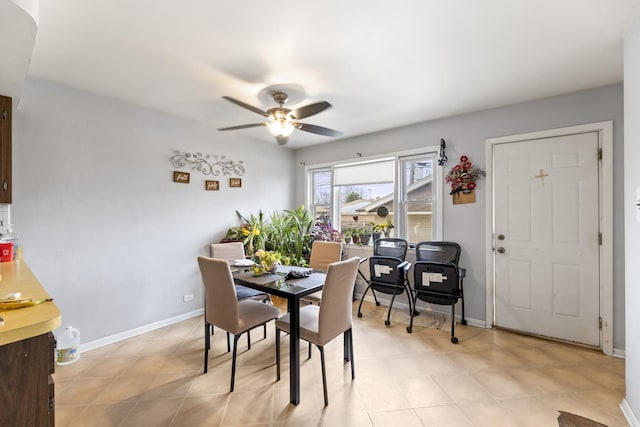 8515 S Kildare Ave, Chicago, IL 60652 - dining space featuring baseboards and ceiling fan