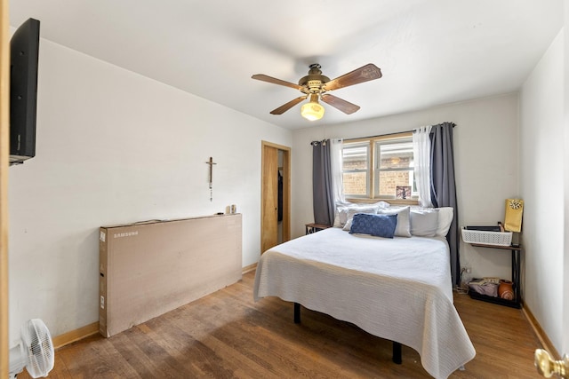 8515 S Kildare Ave, Chicago, IL 60652 - bedroom with baseboards, ceiling fan, wood finished floors, and electric panel