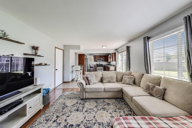1214 Lone Oak Trl, Aurora, IL 60506 - living room featuring wood finished floors and baseboards