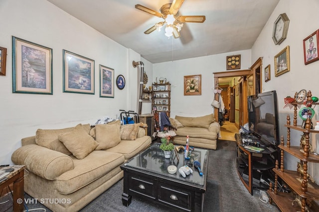 2534 S Christiana Ave, Chicago, IL 60623 - carpeted living room featuring ceiling fan