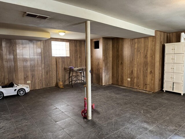 10434 S Green St, Chicago, IL 60643 - below grade area featuring wooden walls and visible vents