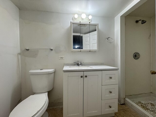 10434 S Green St, Chicago, IL 60643 - bathroom with toilet, a stall shower, tile patterned floors, and vanity