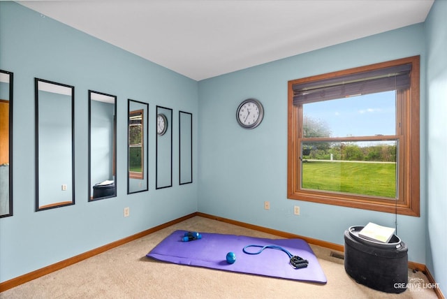 911 E Main St, Plano, IL 60545 - exercise area with carpet floors and baseboards