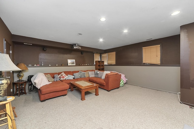 535 N Wood St, Chicago, IL 60622 - living room with baseboards, recessed lighting, and carpet