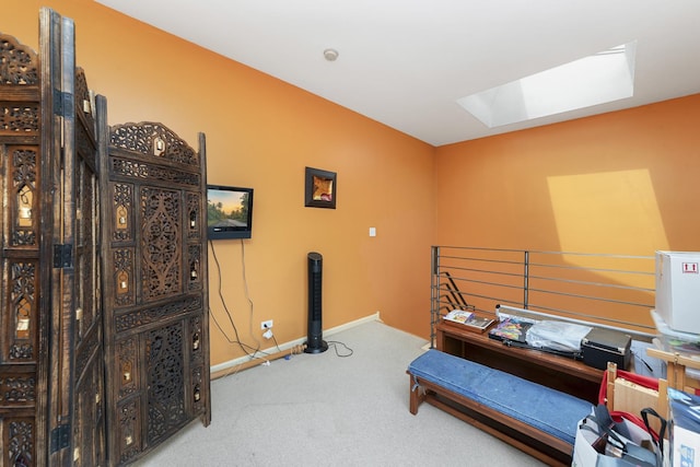 535 N Wood St, Chicago, IL 60622 - interior space featuring baseboards, carpet flooring, and a skylight