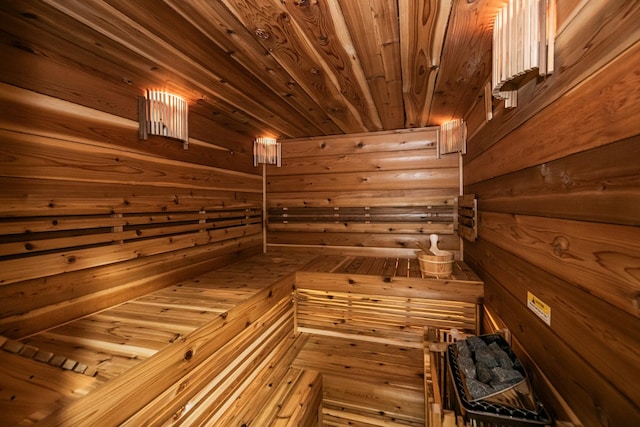 view of sauna