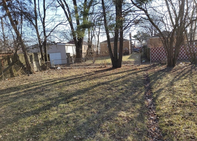 view of yard with fence