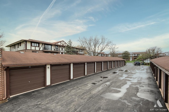 garage with a residential view