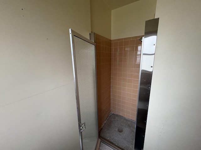 bathroom featuring a stall shower