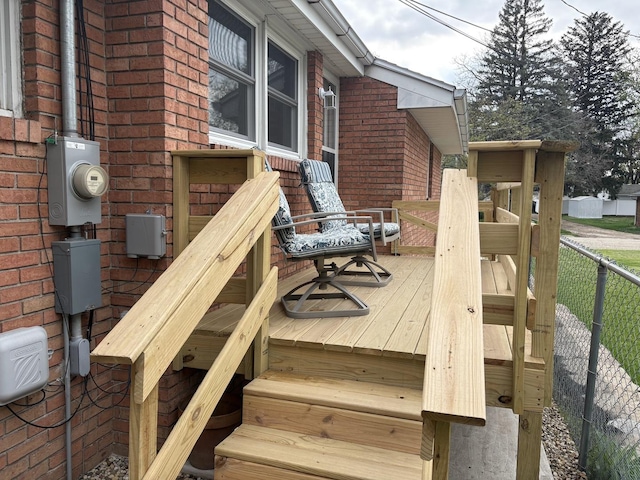 wooden terrace with fence