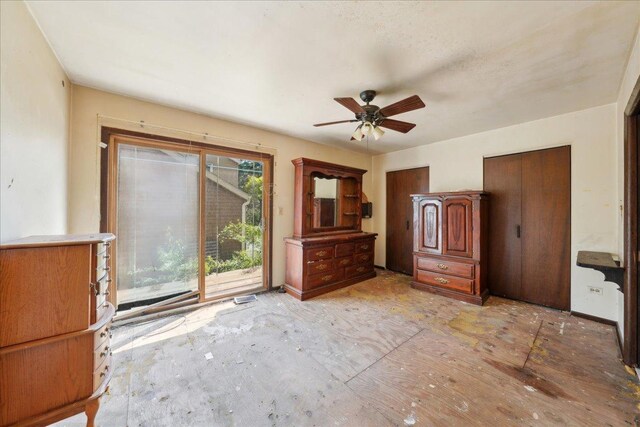 1N721 Neltnor Blvd, West Chicago, IL 60185 - unfurnished bedroom featuring access to exterior and ceiling fan