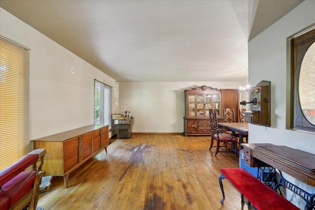1N721 Neltnor Blvd, West Chicago, IL 60185 - sitting room featuring hardwood / wood-style flooring and a chandelier