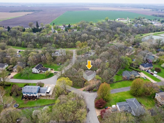 aerial view with a residential view
