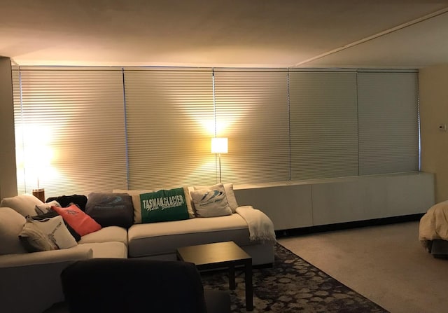 living room featuring carpet