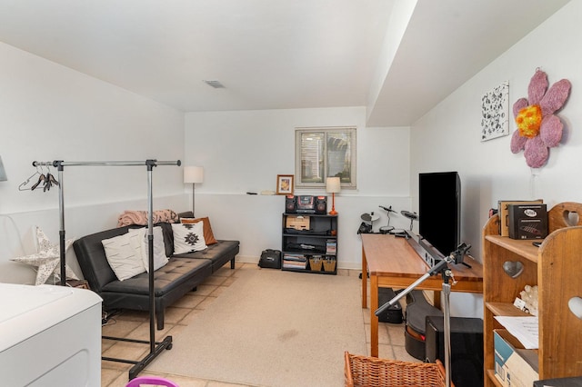 home office featuring visible vents
