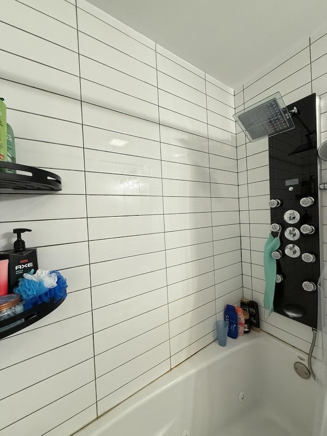bathroom featuring a combined bath / shower with jetted tub