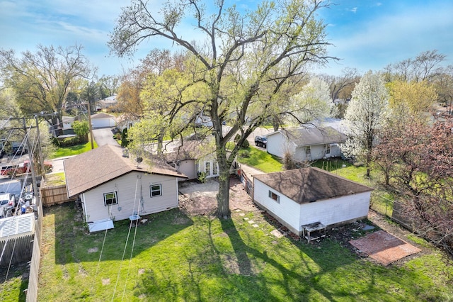 aerial view with a residential view