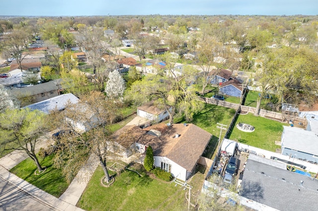 aerial view with a residential view