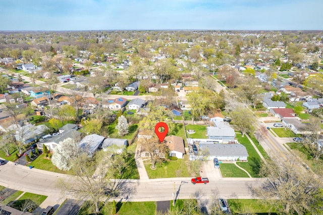 aerial view featuring a residential view